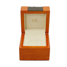 Personalized Luxury Lacquer Walnut Small Velvet Wedding Wooden Ring Box